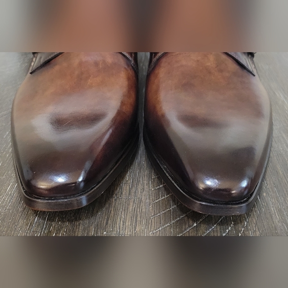 Magnanni 18727 Mens Triple Brown Buckle Monk Strap Dress Shoes Sz 41 or 8 NIB - Picture 4 of 10